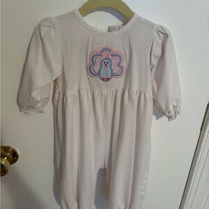 Precious Cecil and Lou Turkey appliqué romper